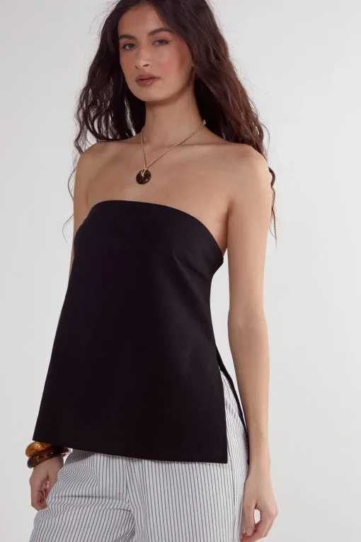 Bandeau Tops|Tops^Nasty Gal Linen Mix Bandeau Top |