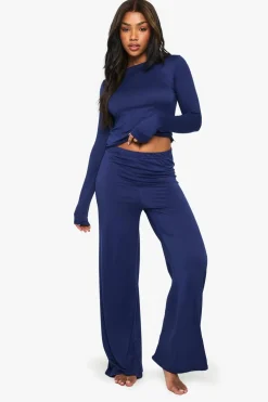 Sleepwear^Nasty Gal Loungewear Soft Peached Long Sleeve Top & Trousers Pyjama Set |