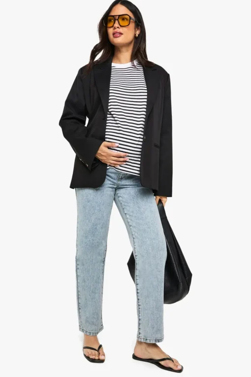Denim|Denim^Nasty Gal Maternity Over The Bump Mom Jeans |