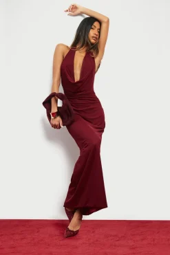 Dresses^Nasty Gal Mesh Extreme Cowl Neck Maxi Dress |