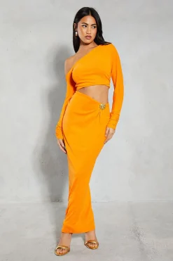 Dresses^Nasty Gal Mesh Hammered Gold Trim Off Shoulder Maxi Dress |