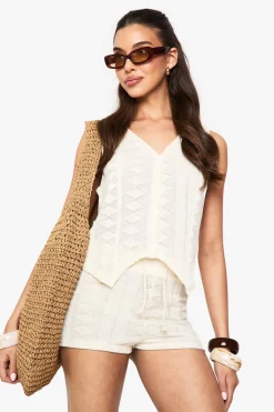 Crochet|Shorts^Nasty Gal Mix and Match Crochet Textured Patterned Short |