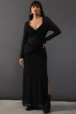 Dresses^Nasty Gal Mixed Lace Sweetheart Neck Maxi Dress |