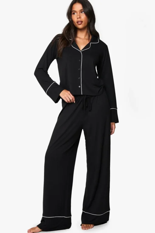 Sleepwear^Nasty Gal Modal Long Sleeve Shirt & Trouser Pyjama Set |