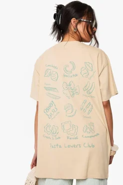 T-shirts|T-shirts^Nasty Gal Pasta Printed Oversized T-Shirt |