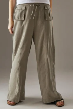 Pants^Nasty Gal Peach Satin Utility Pocket Wide Leg Trousers |