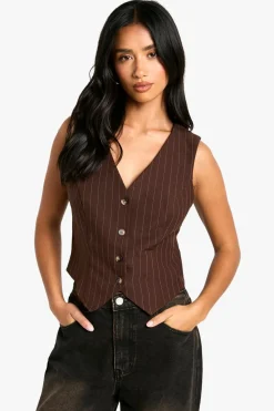 Stripes|Suits & Tailoring^Nasty Gal Petite Pinstripe Tailored Waistcoat |