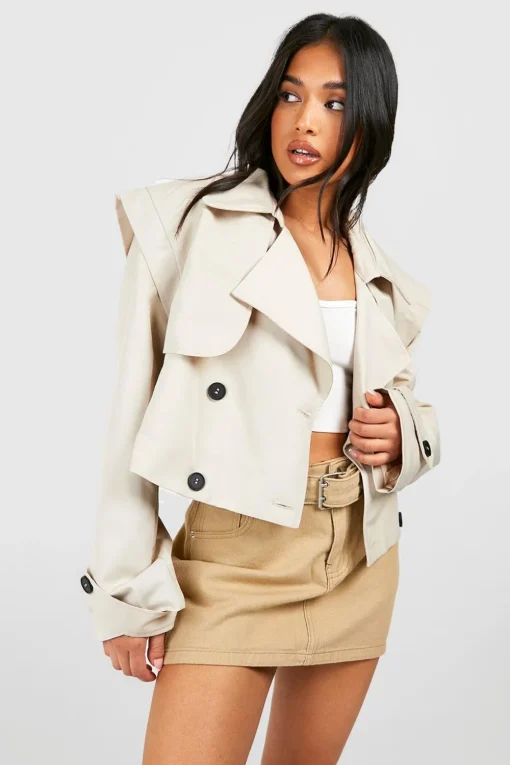 Jackets^Nasty Gal Petite Short Trench Coat |