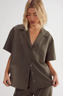 Festival Outfits|Festival Outfits^Nasty Gal Pinstripe Revere Shirt |