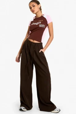 Stripes|Pants^Nasty Gal Pinstripe Wide Leg Drawstring Trouser |