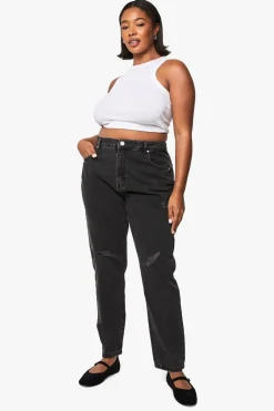 Jeans|Denim^Nasty Gal Plus Basics High Waisted Ripped Mom Jeans |