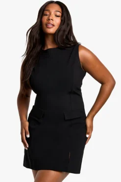 Dresses^Nasty Gal plus bengaline mini shift dress |