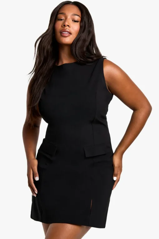 Dresses^Nasty Gal plus bengaline mini shift dress |