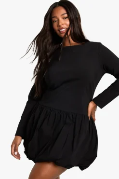 Dresses^Nasty Gal plus bengaline puffball mini dress |