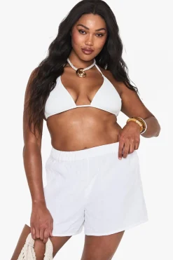 Shorts|Shorts^Nasty Gal Plus Cheesecloth Elasticated Waist Shorts |