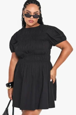 Dresses^Nasty Gal Plus Cotton Shirred Skater Dress |