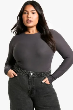 Tops^Nasty Gal Plus Double Layer Ruched Long Sleeve Top |