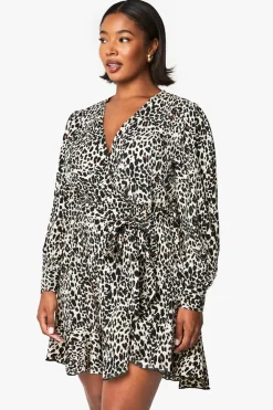 Animal Print|Dresses^Nasty Gal Plus Leopard Wrap Ruffle Skater Dress |