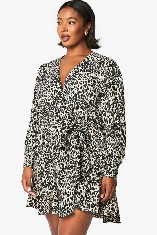 Animal Print|Dresses^Nasty Gal Plus Leopard Wrap Ruffle Skater Dress |