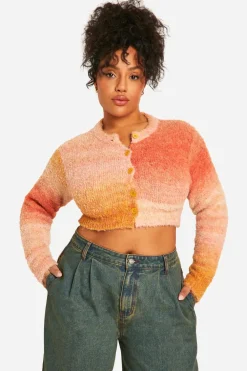 Knitwear^Nasty Gal Plus Ombre Fluffy Knit Cardigan |