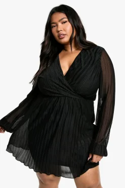 Dresses^Nasty Gal Plus Plisse Skater Dress |