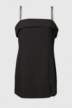Mini Dresses|Dresses^Nasty Gal Plus Premium Chain Trim Strap Dress |