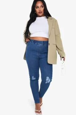 Jeans|Denim^Nasty Gal Plus Rip Knee Skinny Jegging |