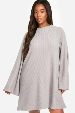 Dresses^Nasty Gal Plus Soft Rib Tie back Smock Dress |