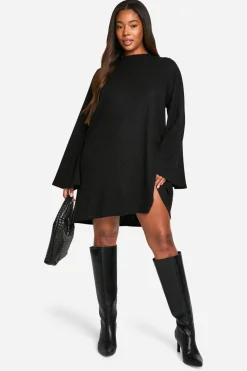 Dresses^Nasty Gal Plus Soft Rib Tie back Smock Dress |