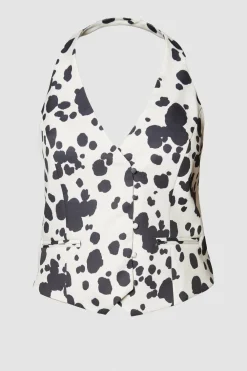 Jackets^Nasty Gal Plus Spot Print Tailored Waistcoat |
