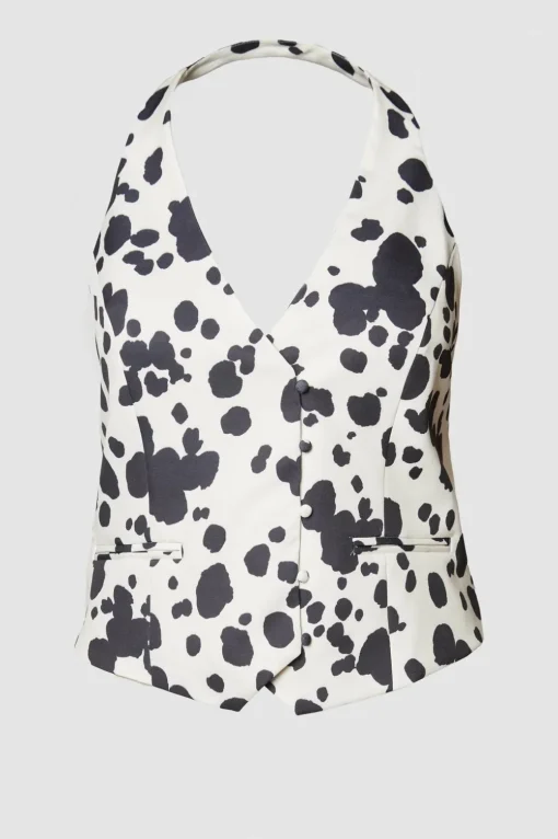 Jackets^Nasty Gal Plus Spot Print Tailored Waistcoat |
