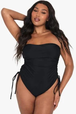 Swimsuits|Swimwear^Nasty Gal Plus Swimwear Essentials Ruched Tummy Control Swimsuit |