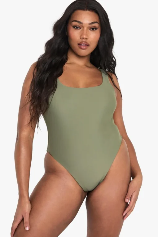 Swimsuits|Swimwear^Nasty Gal Plus Swimwear Essentials Square Neck Swimsuit |