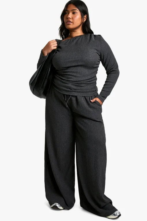 Pants^Nasty Gal PLUS TEXTURED DRAWSTRING WAIST TROUSER |