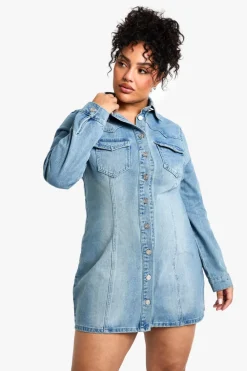 Cowgirl|Denim^Nasty Gal Plus Western Denim Shirt Dress |