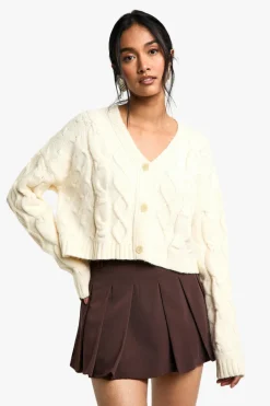 Knitwear^Nasty Gal Premium Chunky Knit Cable Oversized Cardigan |