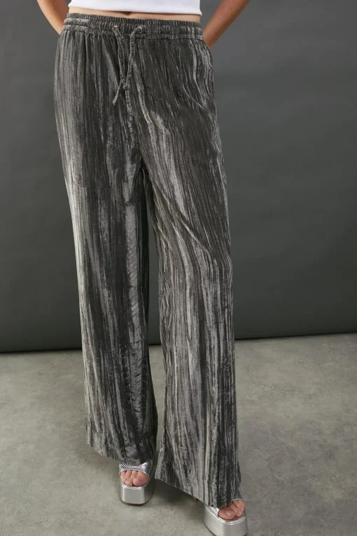 Pants^Nasty Gal Premium Crushed Velvet Drawstring Trouser |