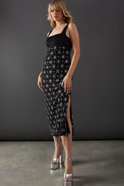 Sequin Outfits|Dresses^Nasty Gal Premium Embellished Sequin Square Neck Midi Dress |