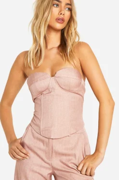 Stripes|Tops^Nasty Gal Premium Pinstripe Sweetheart Corset |