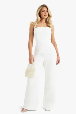 Jumpsuits|Jumpsuits^Nasty Gal Premium Satin Boned Corset Halterneck Wide Leg Jumpsuit |