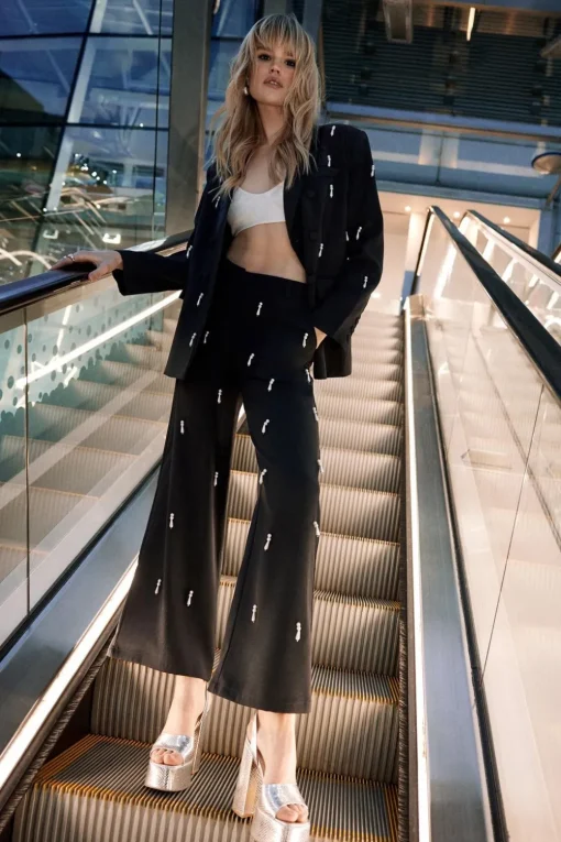 Sequin Outfits|Pants^Nasty Gal Premium Wide Leg Tear Drop Embellished Sequin Trousers |