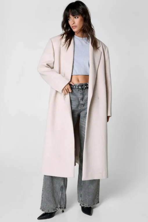 Coats^Nasty Gal Premium Wool Blend Double Breasted Coat |