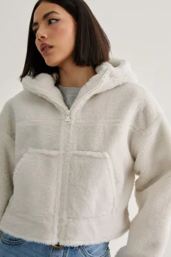 Jackets^Nasty Gal Quilted Borg Hooded Jacket |