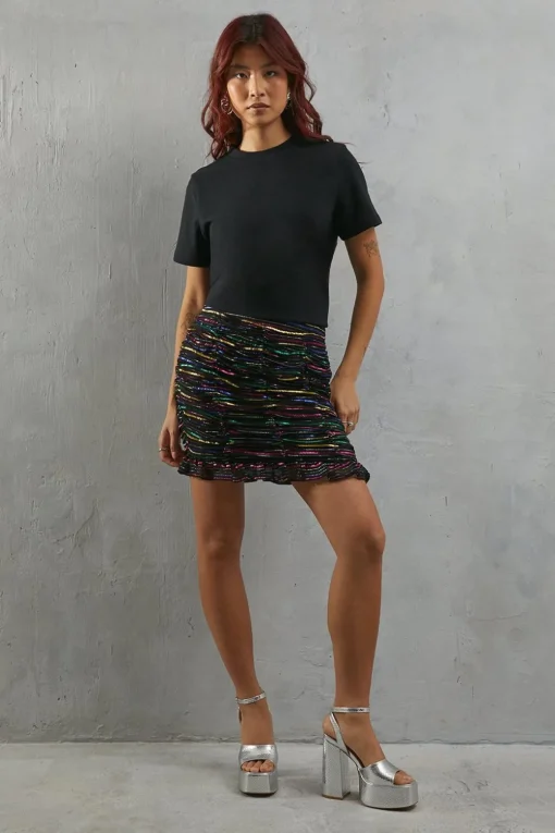 Skirts|Skirts^Nasty Gal Rainbow Metallic Mini Skirt |
