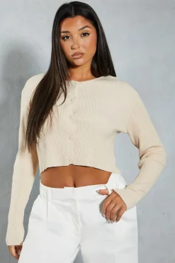 Knitwear^Nasty Gal Rib Knit Wide Sleeve Cropped Cardigan |