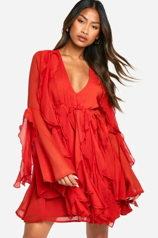 Dresses^Nasty Gal Ruffle Flare Sleeve Mini Dress |