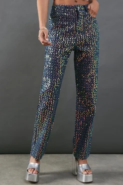 Sequin Outfits|Jeans^Nasty Gal Sequin Straight Leg Denim Jeans |
