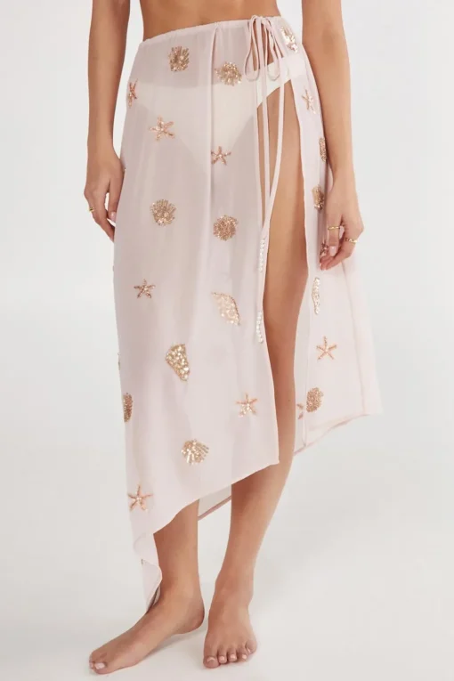 Skirts|Skirts^Nasty Gal Shell and Starfish Tie Side Maxi Beach Skirt |