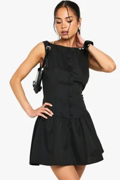 Dresses^Nasty Gal Slash Neck Button Detail Mini Dress |