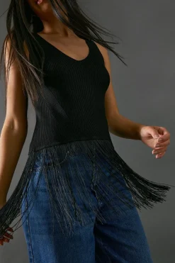 Fringing|Tops^Nasty Gal Sleeveless Fringed Vest |